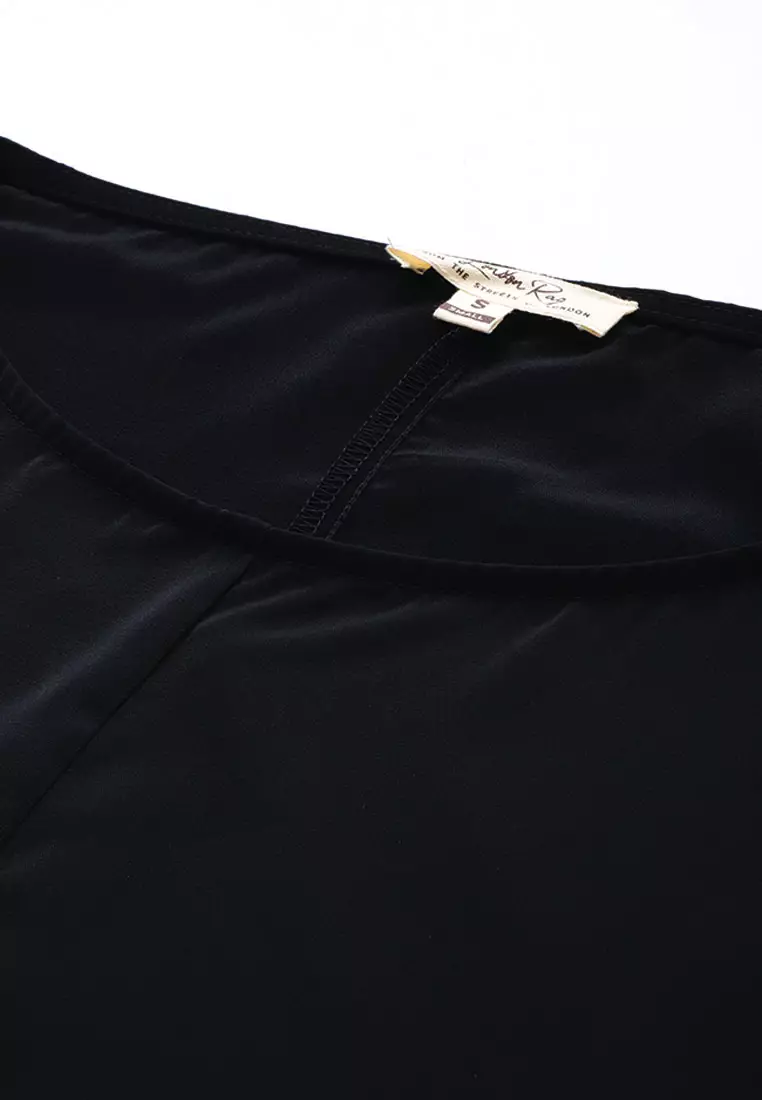 Drawstring Relaxed Top In Black