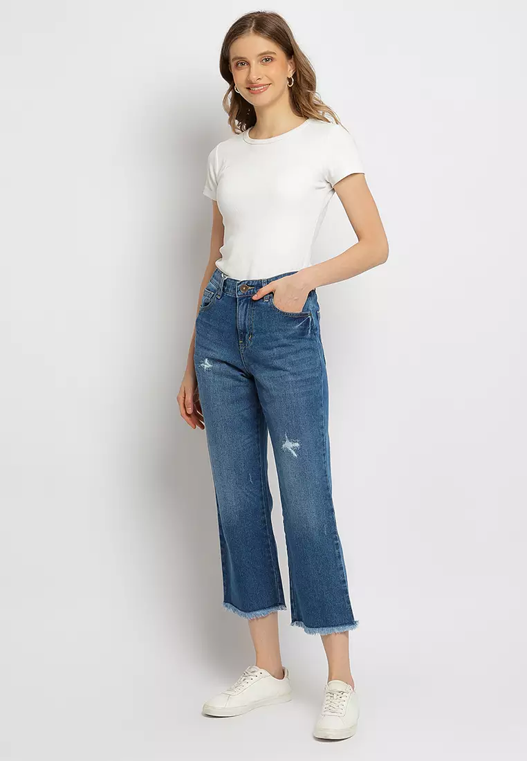 C2 Ulfira Blue Jeans Kulot Unfinished