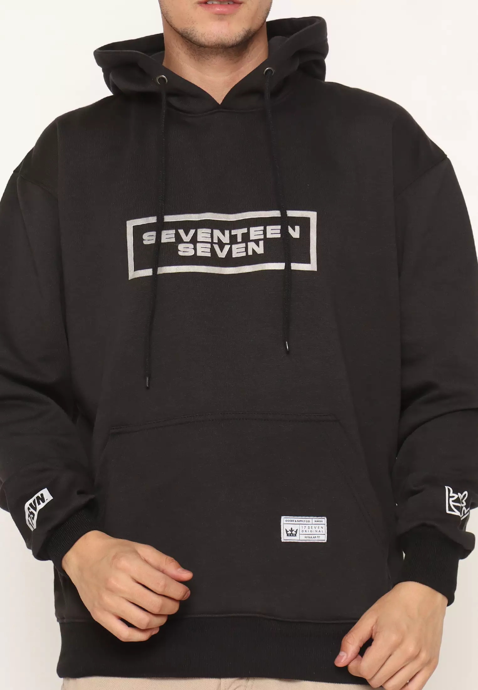 17SEVEN Hoodie Sablon Pria 0347-FONTBOX-BLK NEW
