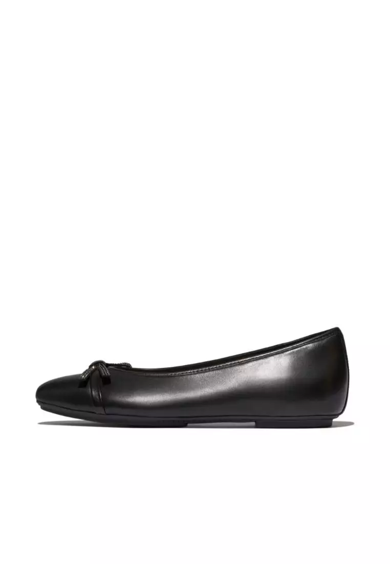 FITFLOP Delicato Glitz-Bow Leather Ballet Flats