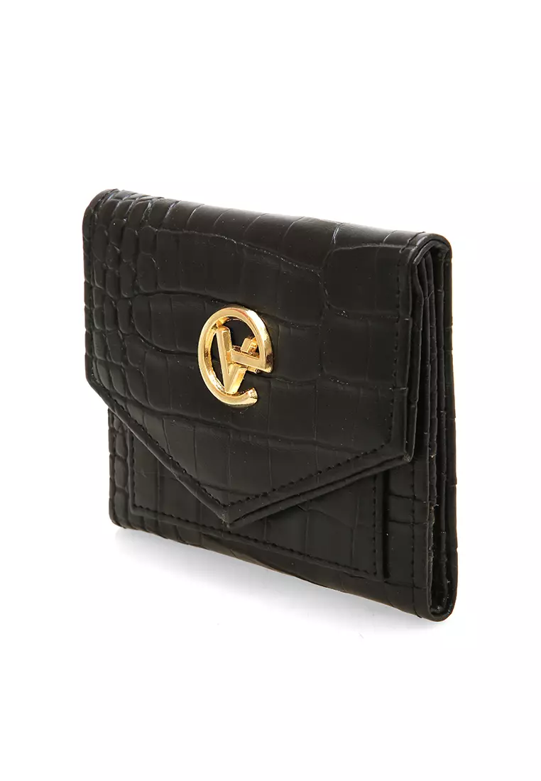 Fauzia Dompet Wanita Mini Motif Croco Premium Quality - Black