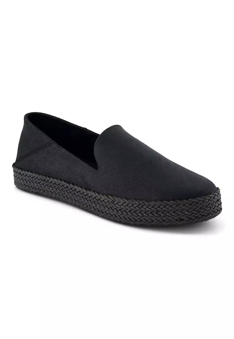 Women Carolina Espadrille - Black Metallic Suede