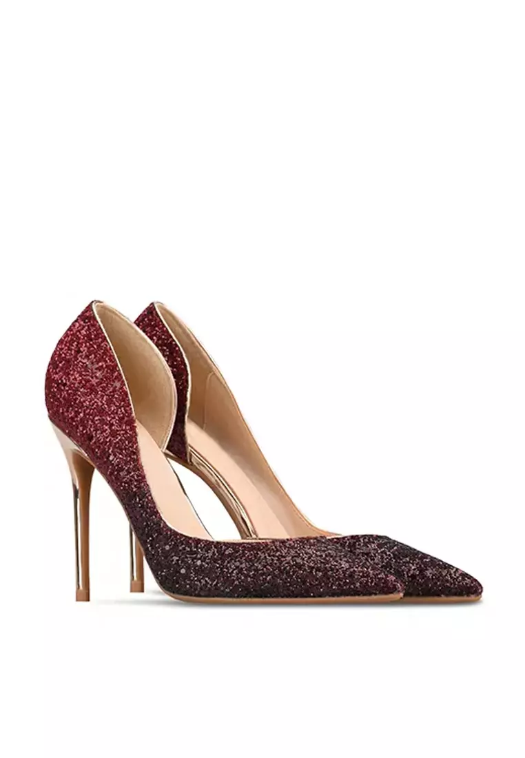 10CM Sequins Wedding High Heels D06-l