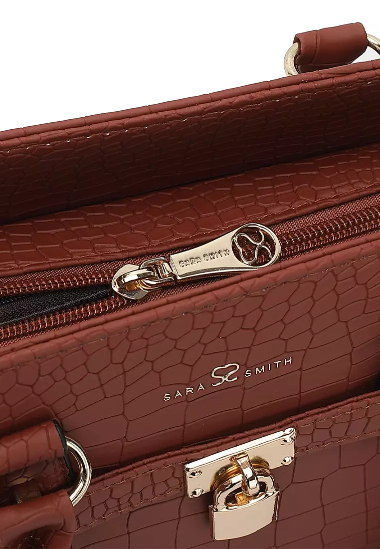 Women's Top Handle Bag / Sling Bag / Crossbody Bag / Shoulder Bag (Tas Tangan Wanita / Tas Selempang Wanita / Tas Bahu Wanita) - Cokelat