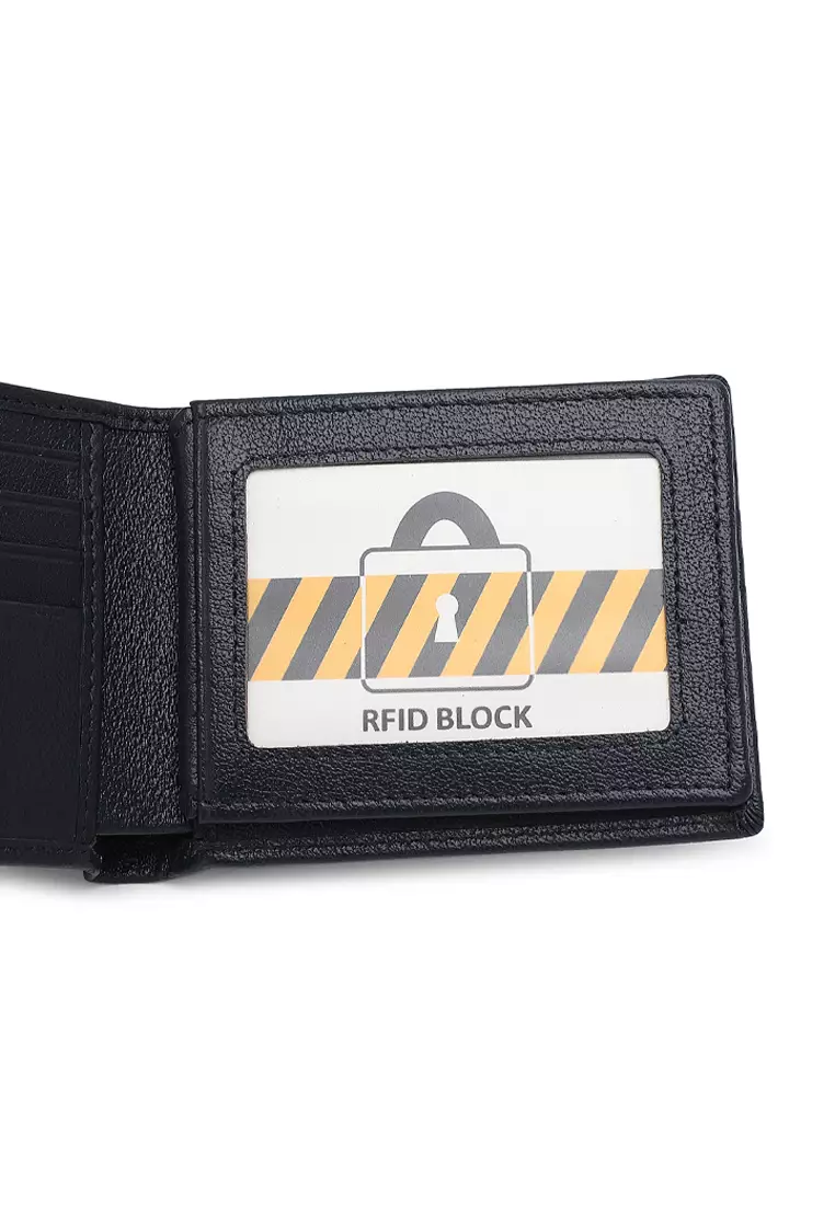 Men's Genuine Leather RFID Blocking Fortune Wallet - Blue