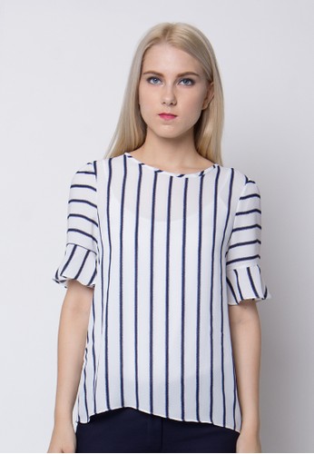 Stripe Flare Sleeves - White