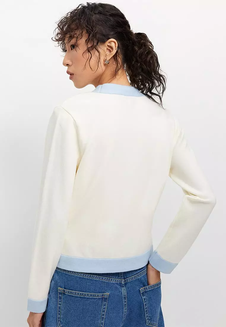 Contrast Trim Cardigan