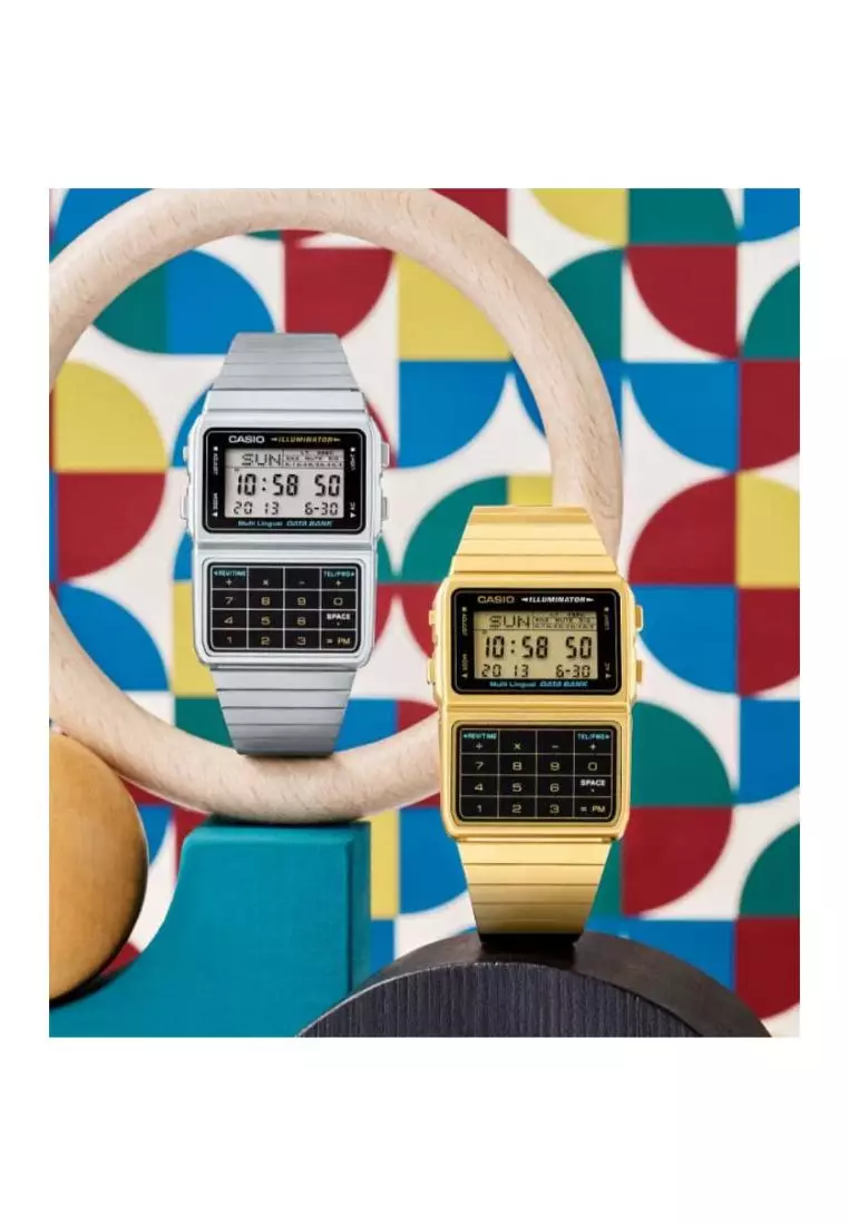 線上選購 Casio Casio 通用復古數位銀色不銹鋼錶帶男錶 DBC-611-1DR-P | ZALORA 台灣