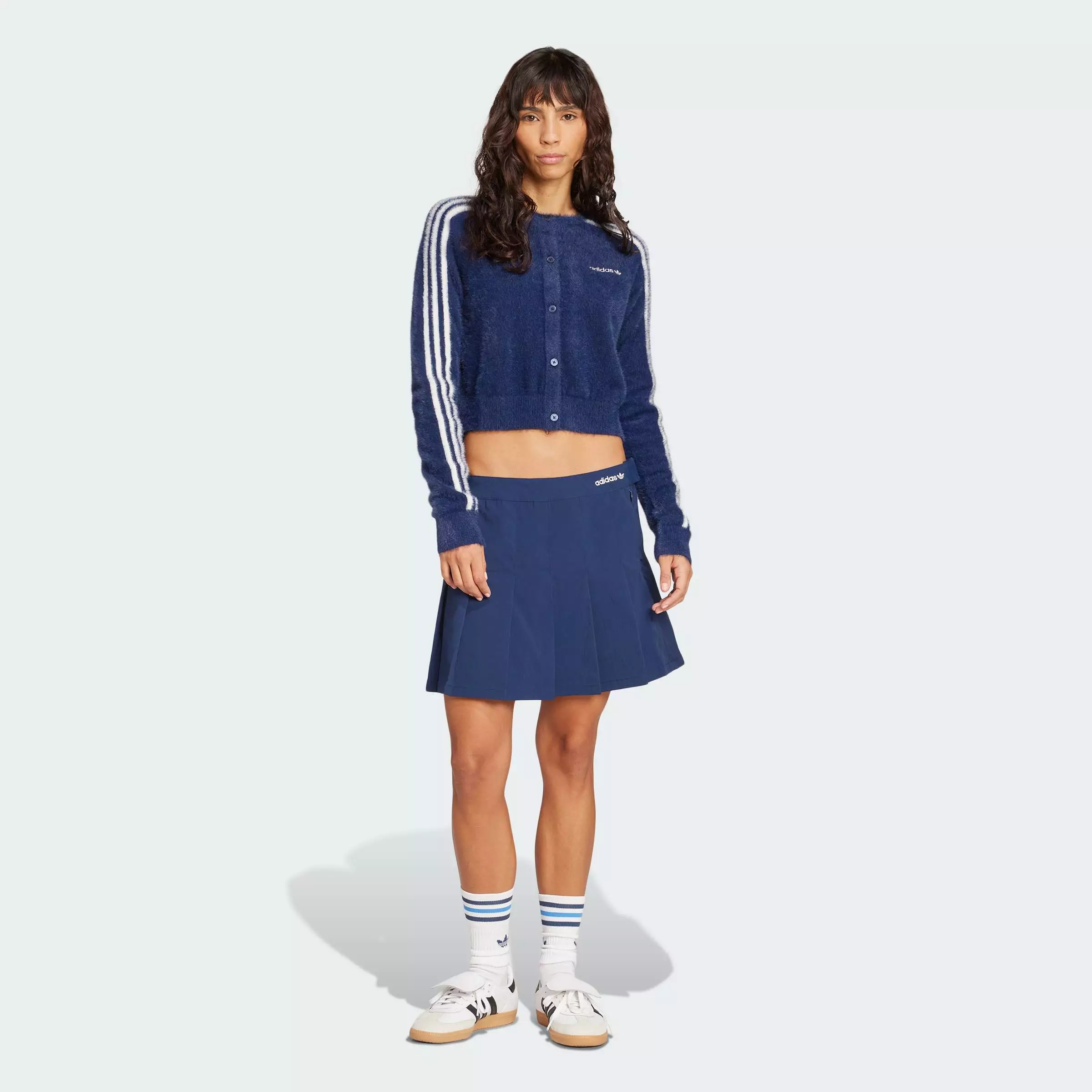 Lifestyle Fluffy Knitted Cardigan Women Blue JW3644