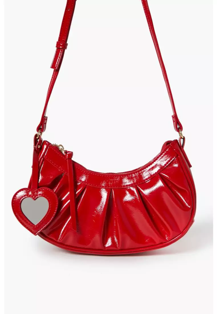 Faux Patent Leather Crossbody Bag