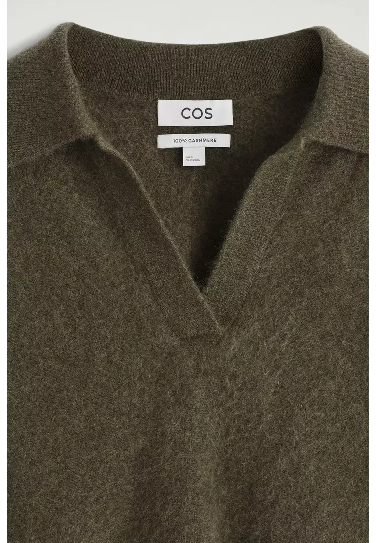 BRUSHED-CASHMERE POLO JUMPER