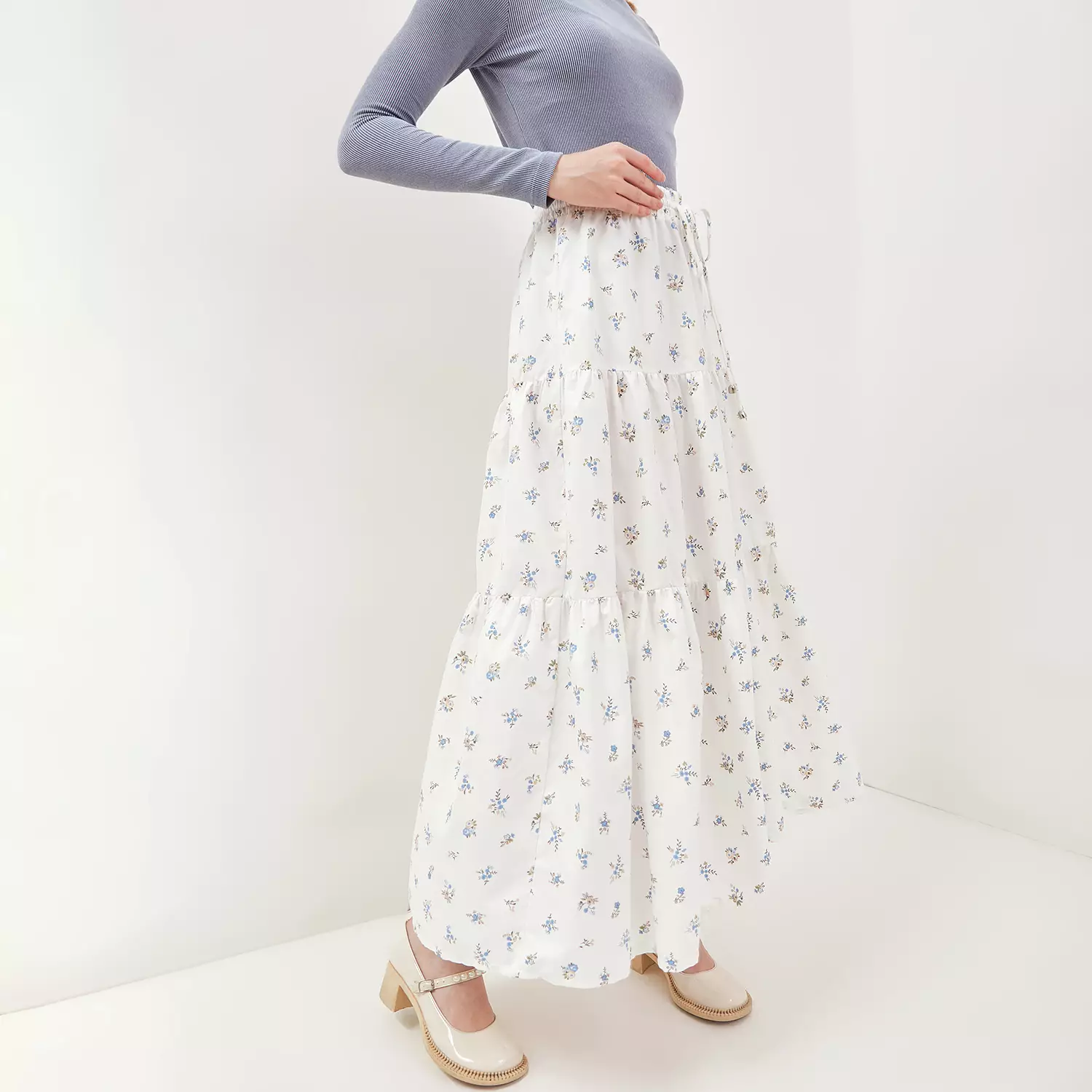 GRAPHIS Floral Frill Tiering Maxi Skirt
