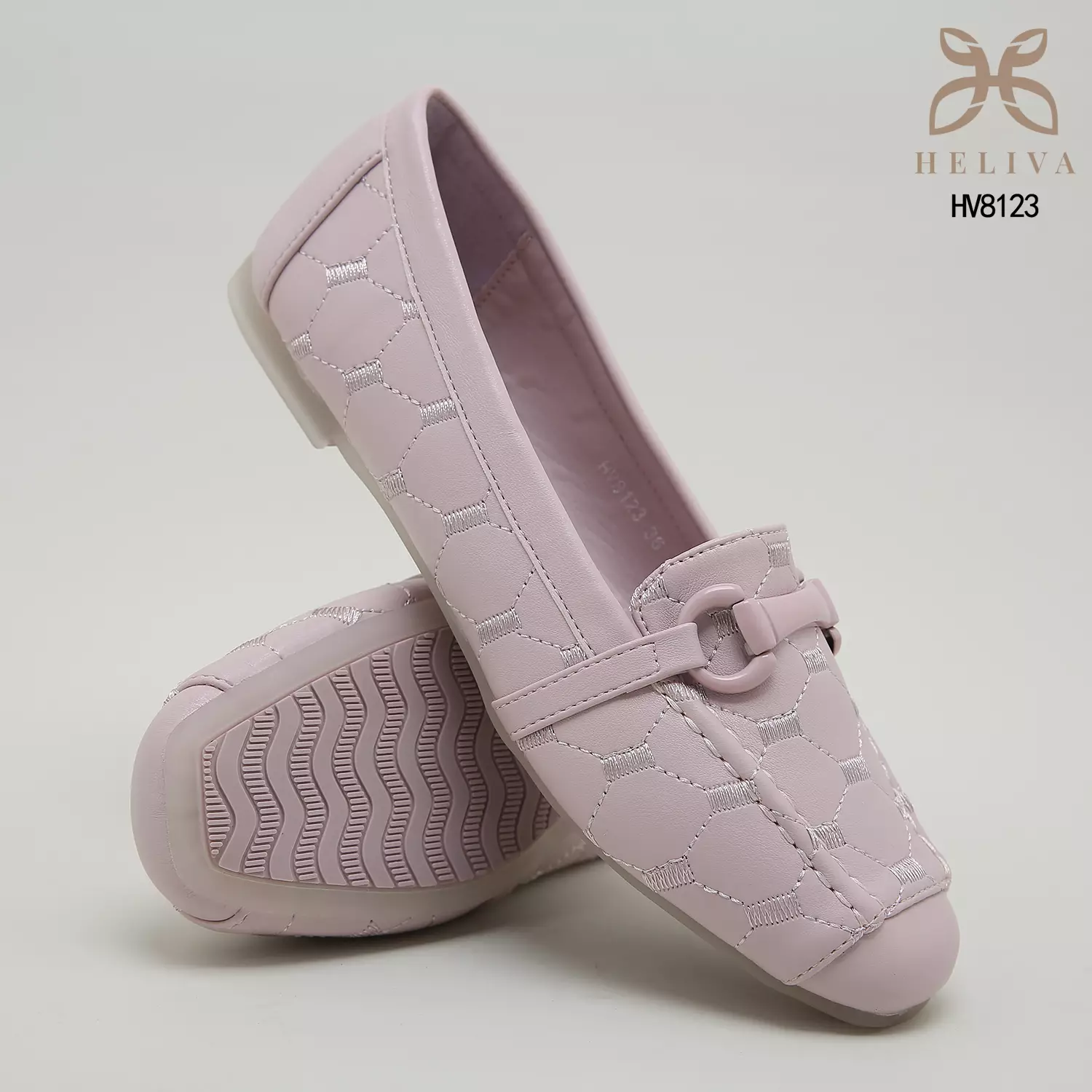 Heliva Abby Sepatu Loafers Slip On Monogram Horsebit