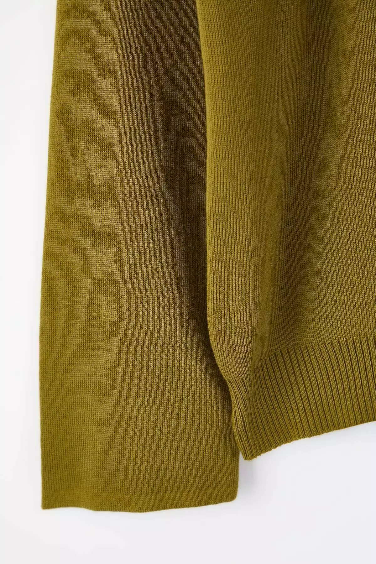 Wardrobe Essentials Oil Green Button Detailed Cotton Basic Knitwear Cardigan Tbbaw26Av00042