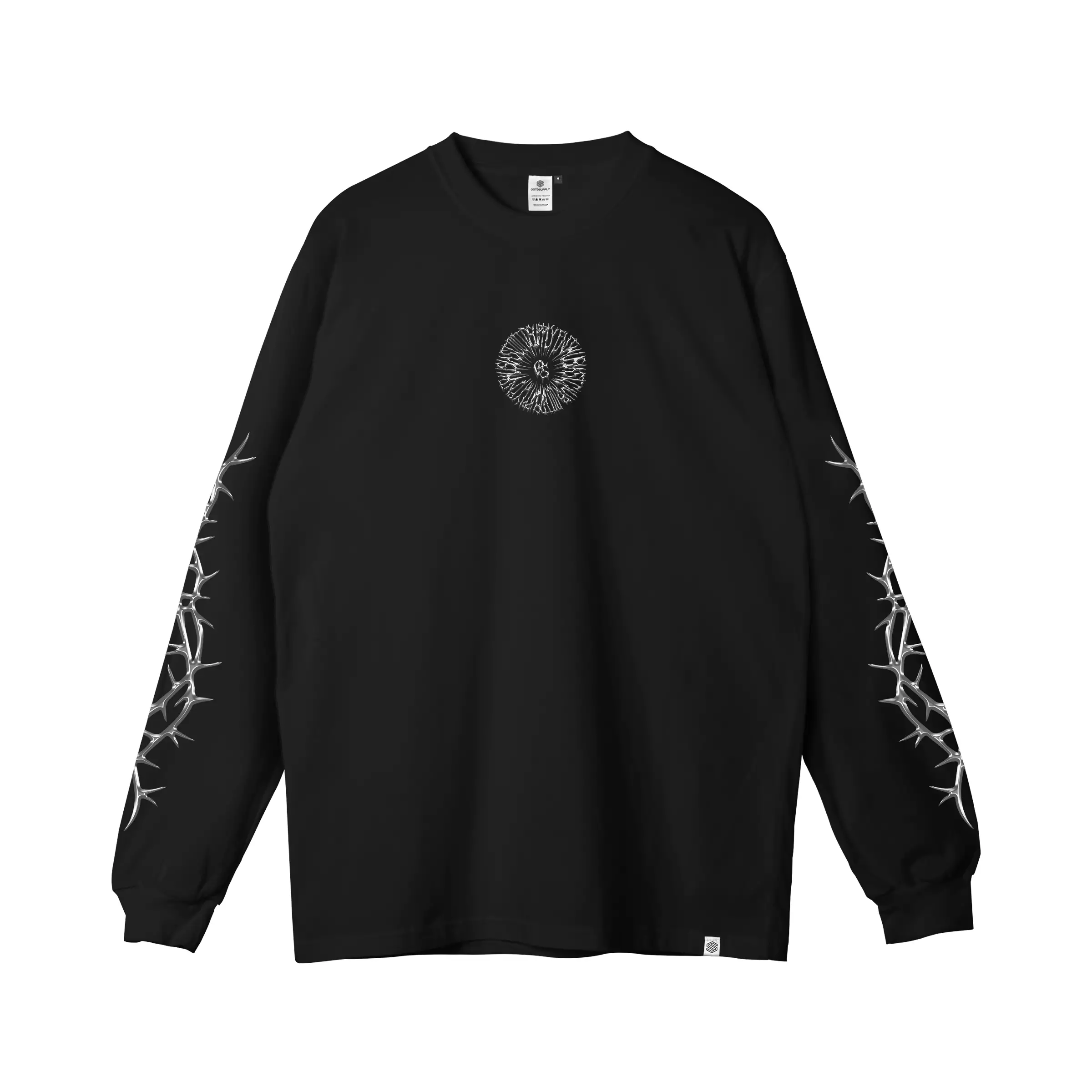 OOTDSUPPLY Longsleeve Steel Force Black l Kaos Lengan Panjang Pria dan Wanita LS021