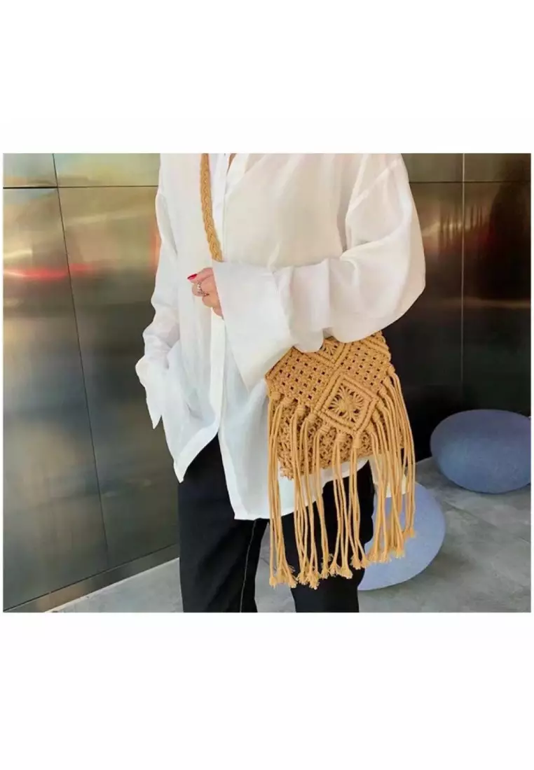 Kanaya Mini Khaki Tassel Rumbai Selempang Slingbags