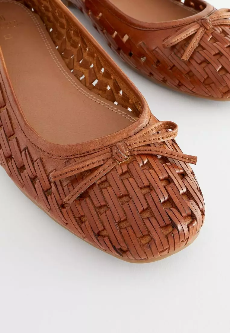 NEXT Forever Comfort Leather Weave Ballerina Shoes 2024 Buy