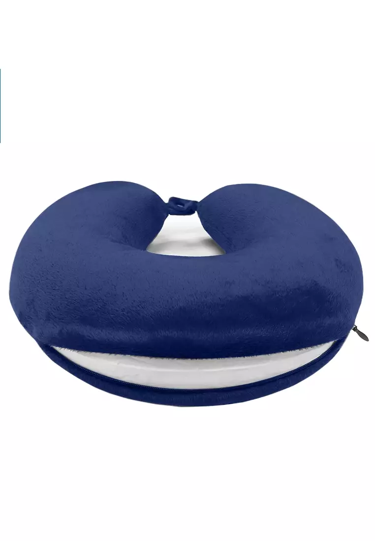 Memory Foam Neck Travel Pillow Blue