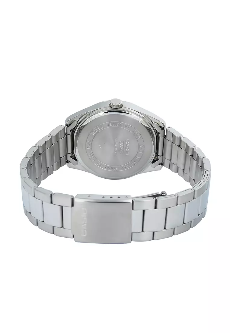 Casio MTP-1302DD-5AV - Jam Tangan Analog Pria - Silver Stainless Case Brown Dial