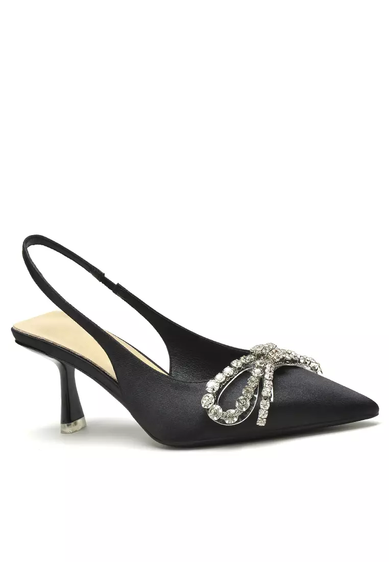 Discount on Twenty Eight Shoes  shoes - SKU: 7cm Pointy Rhinestone Buckle Slingback High Heels Xj276-18