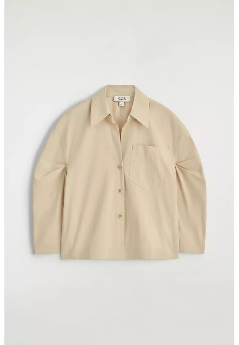 CURVED-SLEEVE COTTON SHIRT