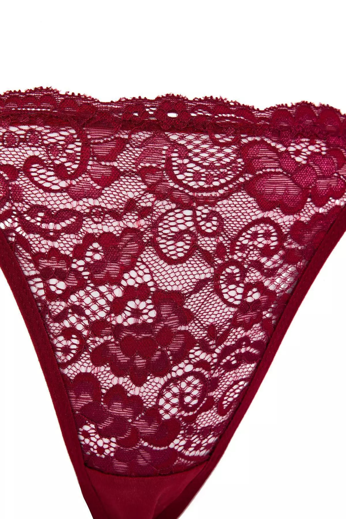 Burgundy 3-Pack Lace Thong Lace-Like Knit Thong Panties Thmss25Ku6