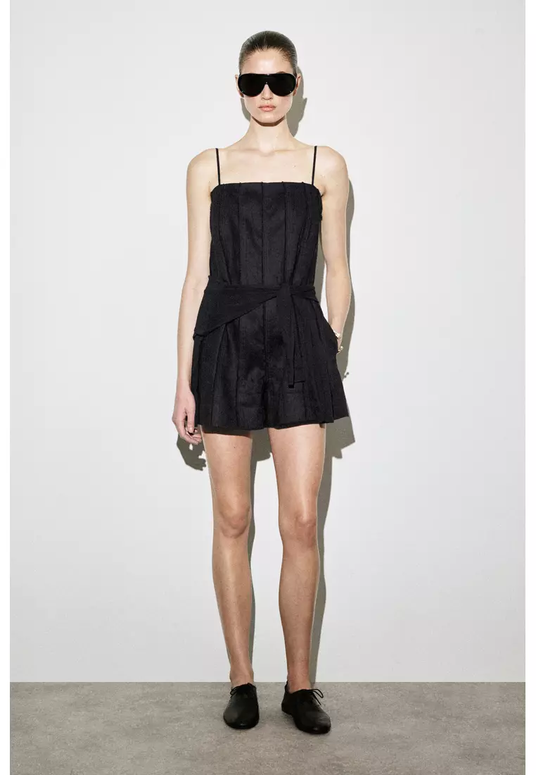 Buy COS SCULPTED PLEATED LINEN PLAYSUIT Online | ZALORA Malaysia
