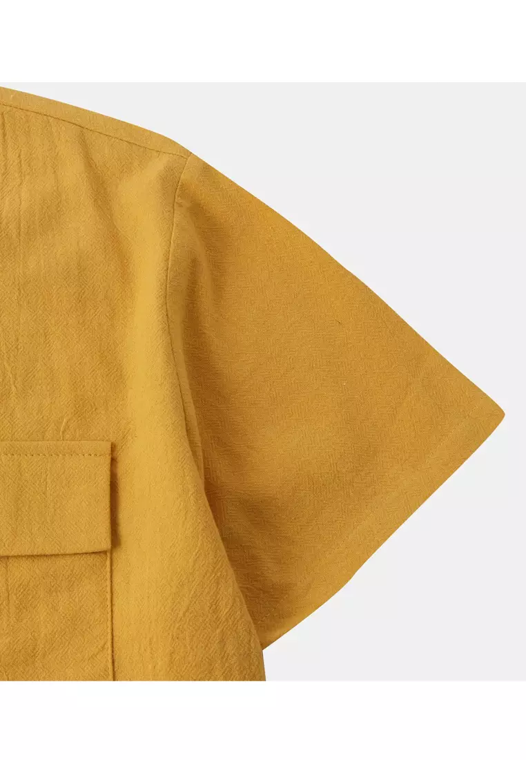 Loose Square-neck Linen Shirt YL-SKD01