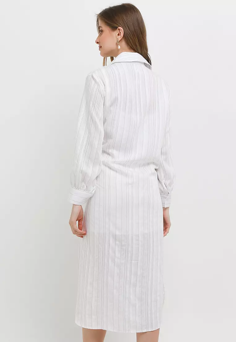 Striped Midi Shirt Dress