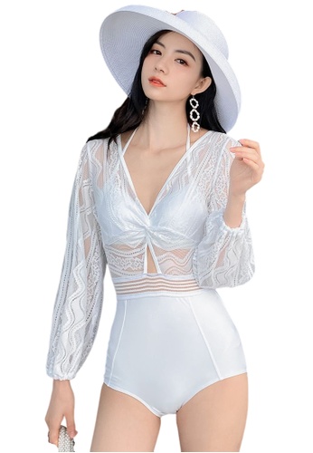 YG Fitness white Sexy Lace Big Backless One-Piece Swimsuit AAFBAUSEFFEC20GS_1