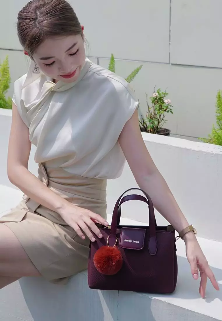 Women's Top Handle Bag / Sling Bag / Crossbody Bag / Shoulder Bag (Tas Tangan Wanita / Tas Selempang Wanita / Tas Bahu Wanita) - Merah