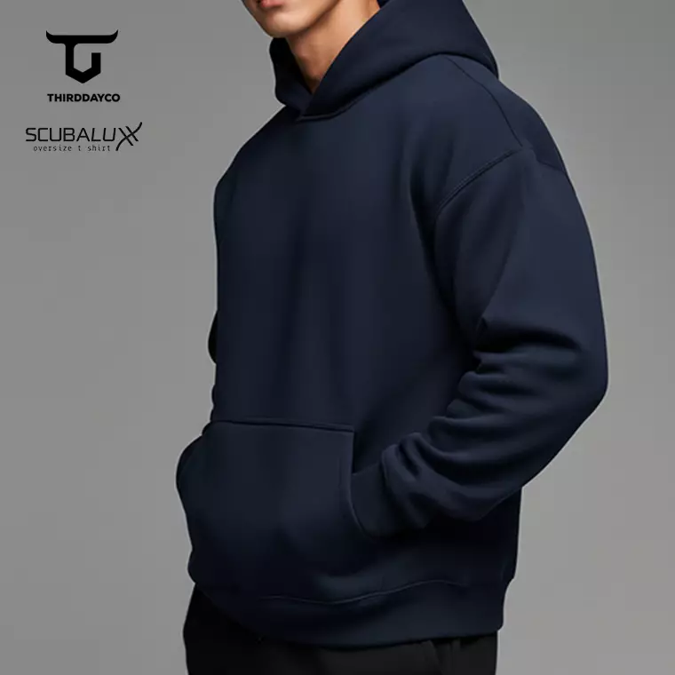ThirdDay Hoodie Pria Premium ScubaLux Adem polos navy MOB24