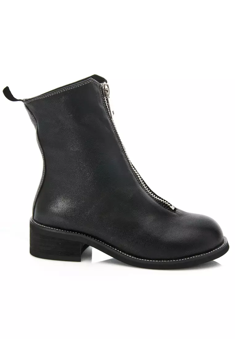Discount on Twenty Eight Shoes  shoes - SKU: 2.5cm Hidden Heel Lamb Leather Zipper Riding Boots Bs515