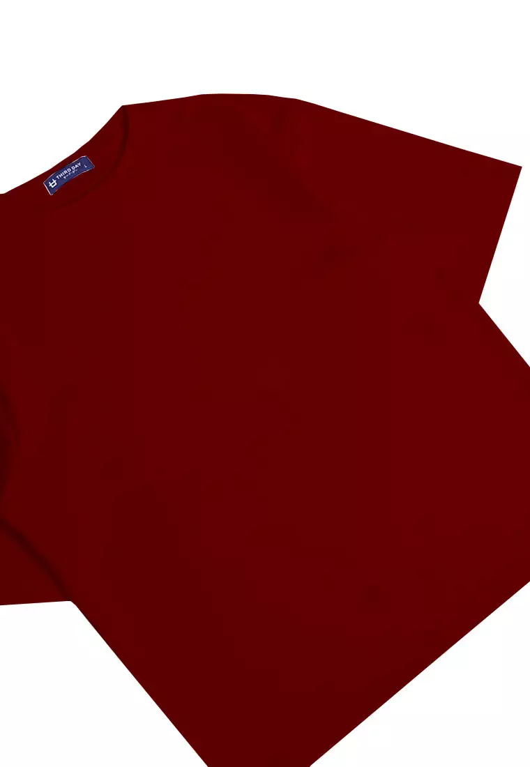MTP24 kaos oversize gambar punggung indonesia GARUDA pulau bahan scuba tebal pria merah maroon