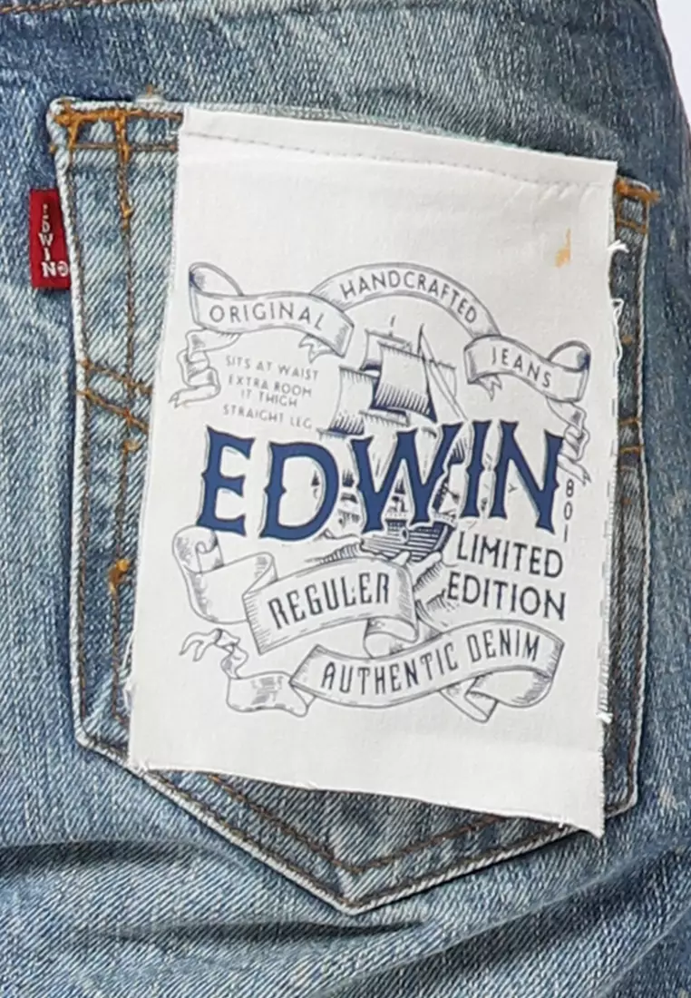 801 Reguler Fit Handcrafted Jeans BLUE PATCHES - Celana Panjang Denim Pria