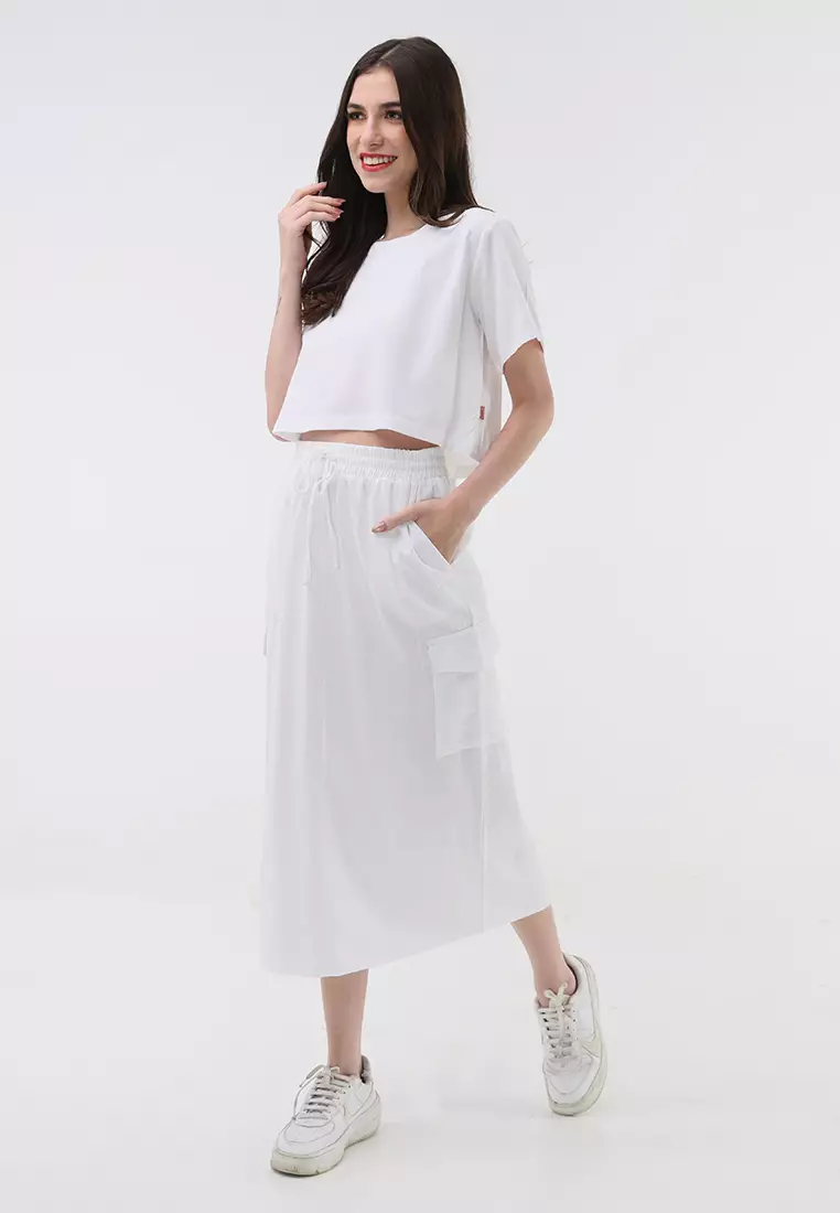 Short Sleeves Blouse/Skirt Terno