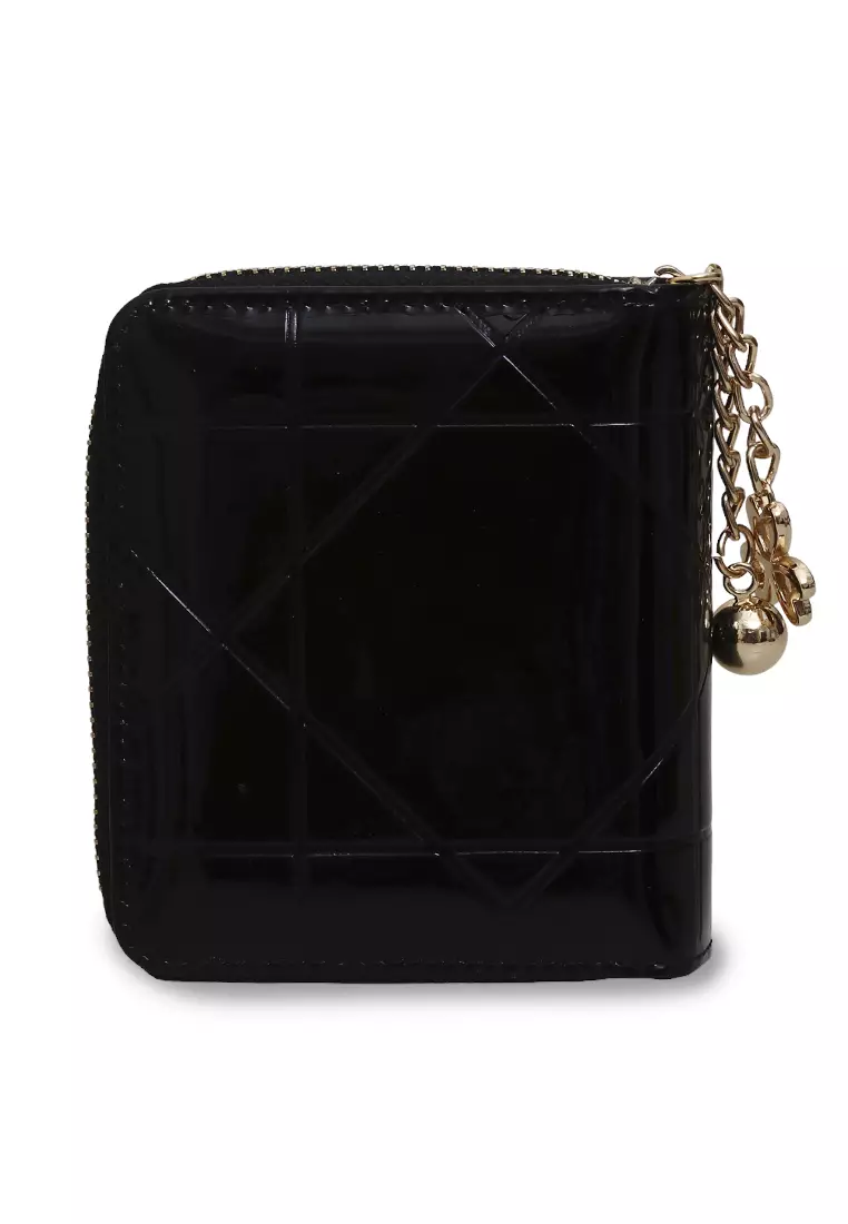 Fisseha Dompet Lipat Wanita Many Slot Mini Wallet Motif Polos Material Leather ORIGINAL - Black