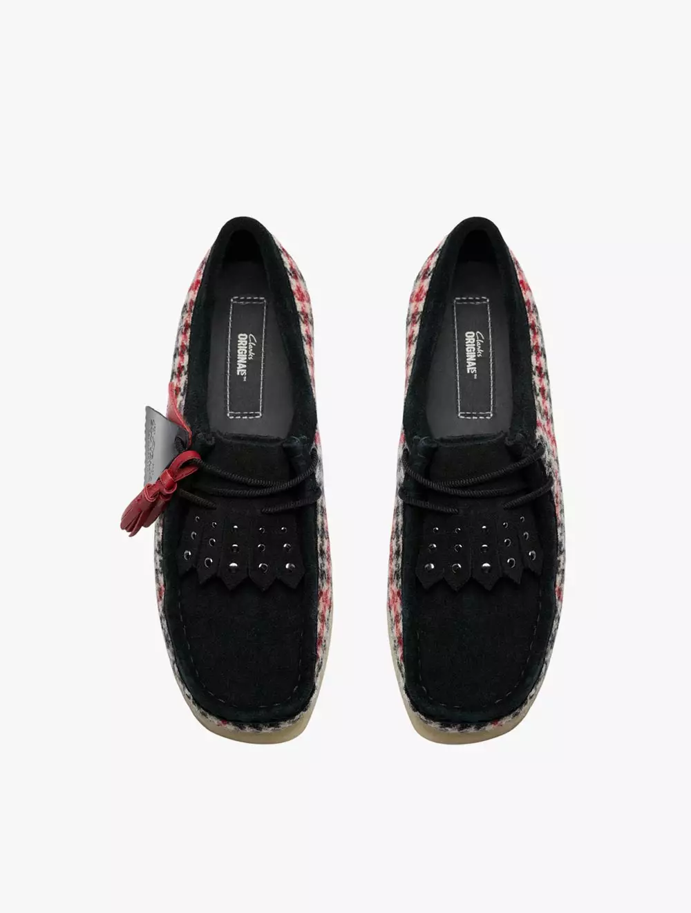 Clarks Wallabee. Black TweedCombi