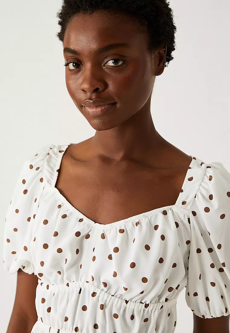 Polka Dot Waisted Blouse