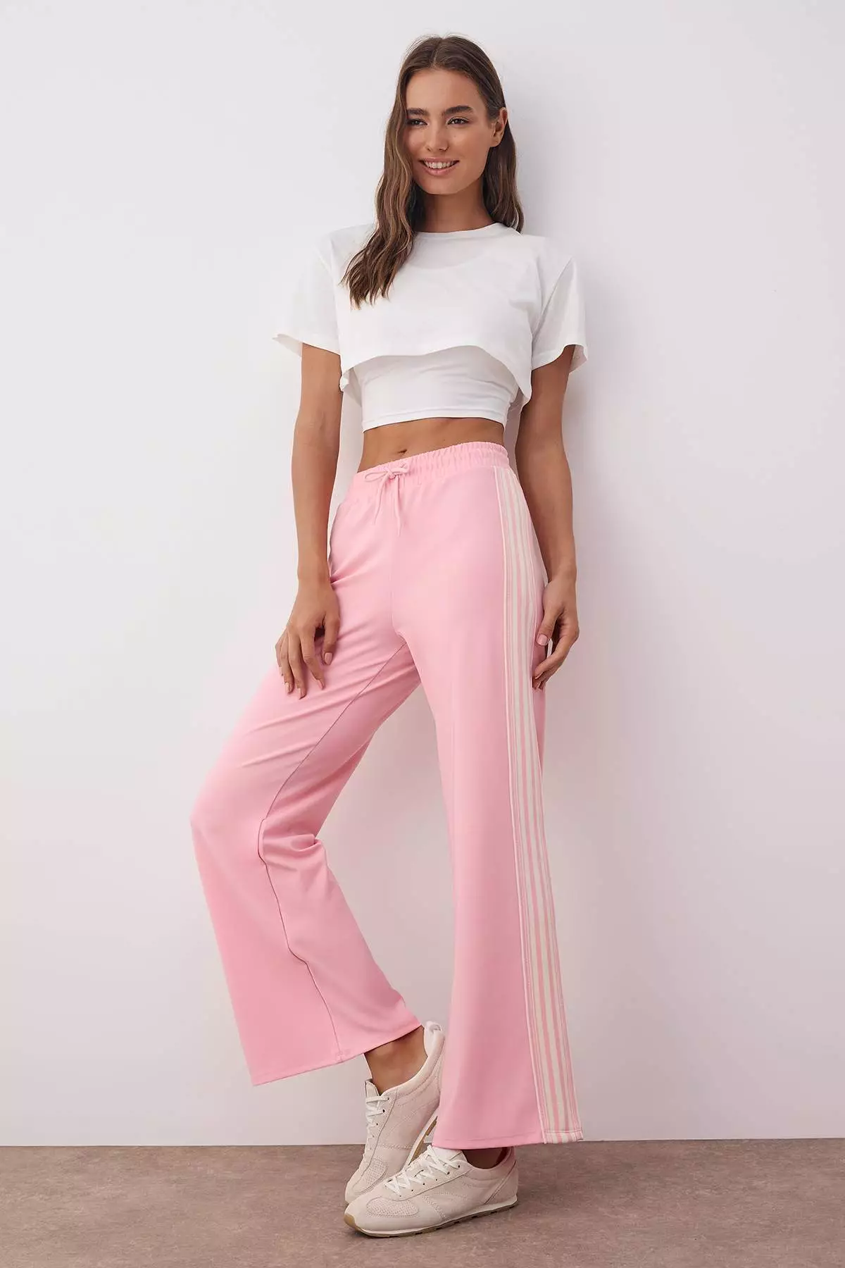 Pink Striped Diver/Scuba Sportswear Tracksuit Bottoms Thmss25Ea00006