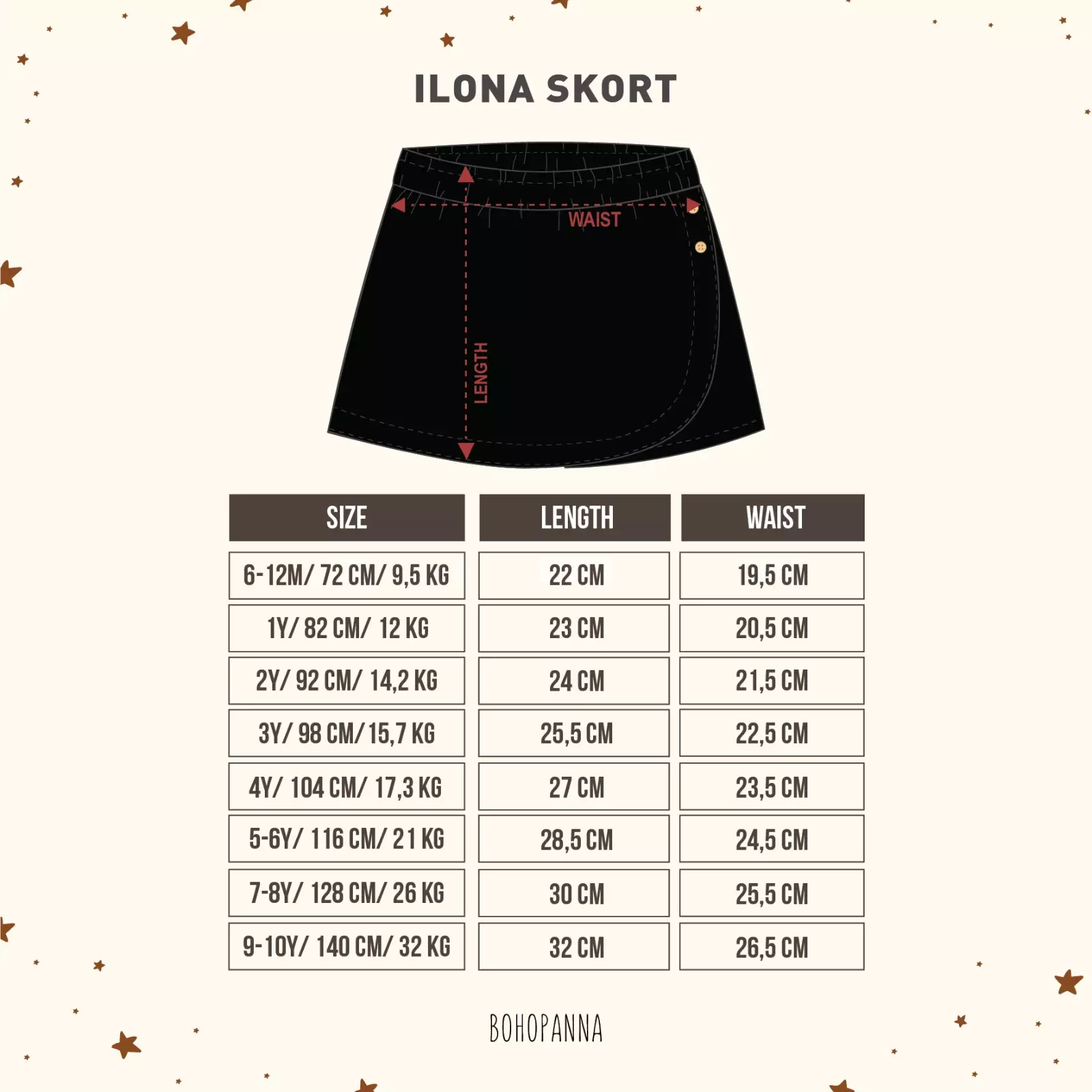 BOHOPANNA - ILONA SKORT - CELANA PENDEK ANAK PEREMPUAN