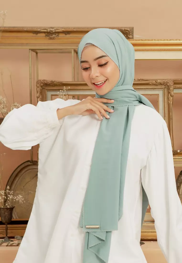 Embroidery Signature Shawl Blue Pastel