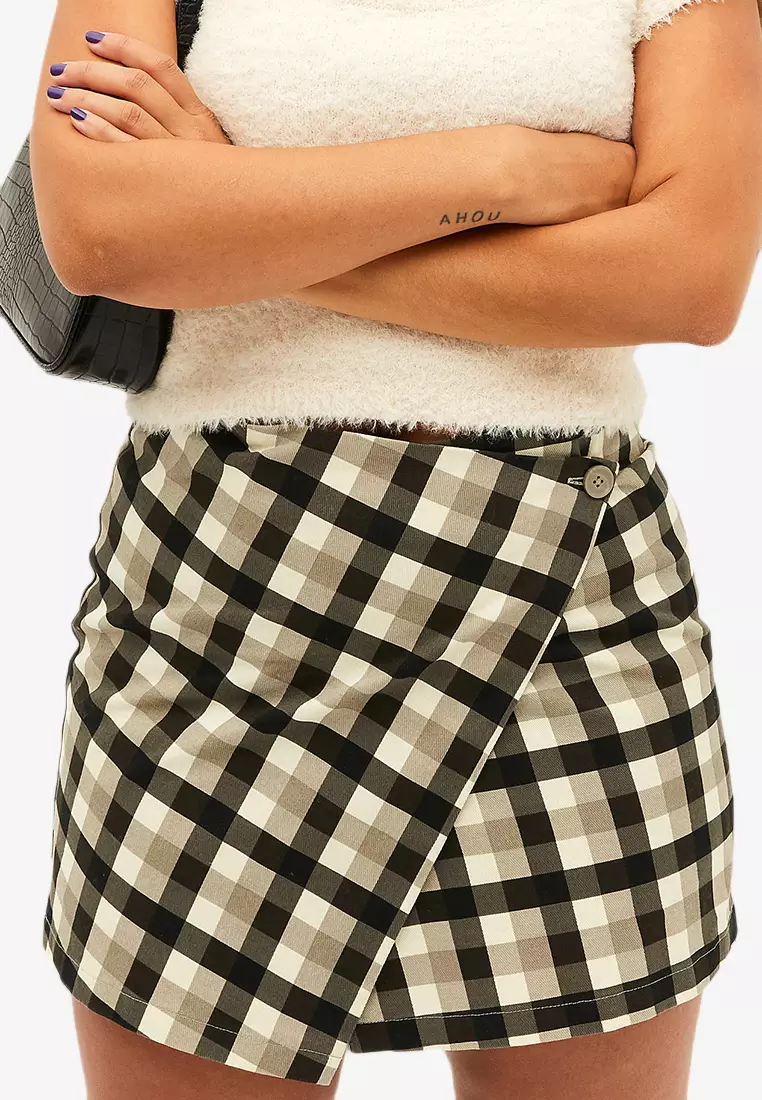 Preppy Buttoned Mini Skirt
