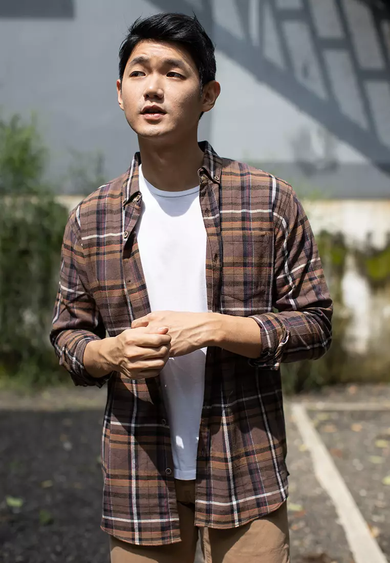 kemeja Flannel Cotton Tangan Panjang OXCON OX14