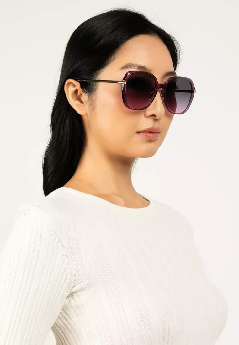 Women's Square Frame Violet Injected Sunglasses - HC8403D