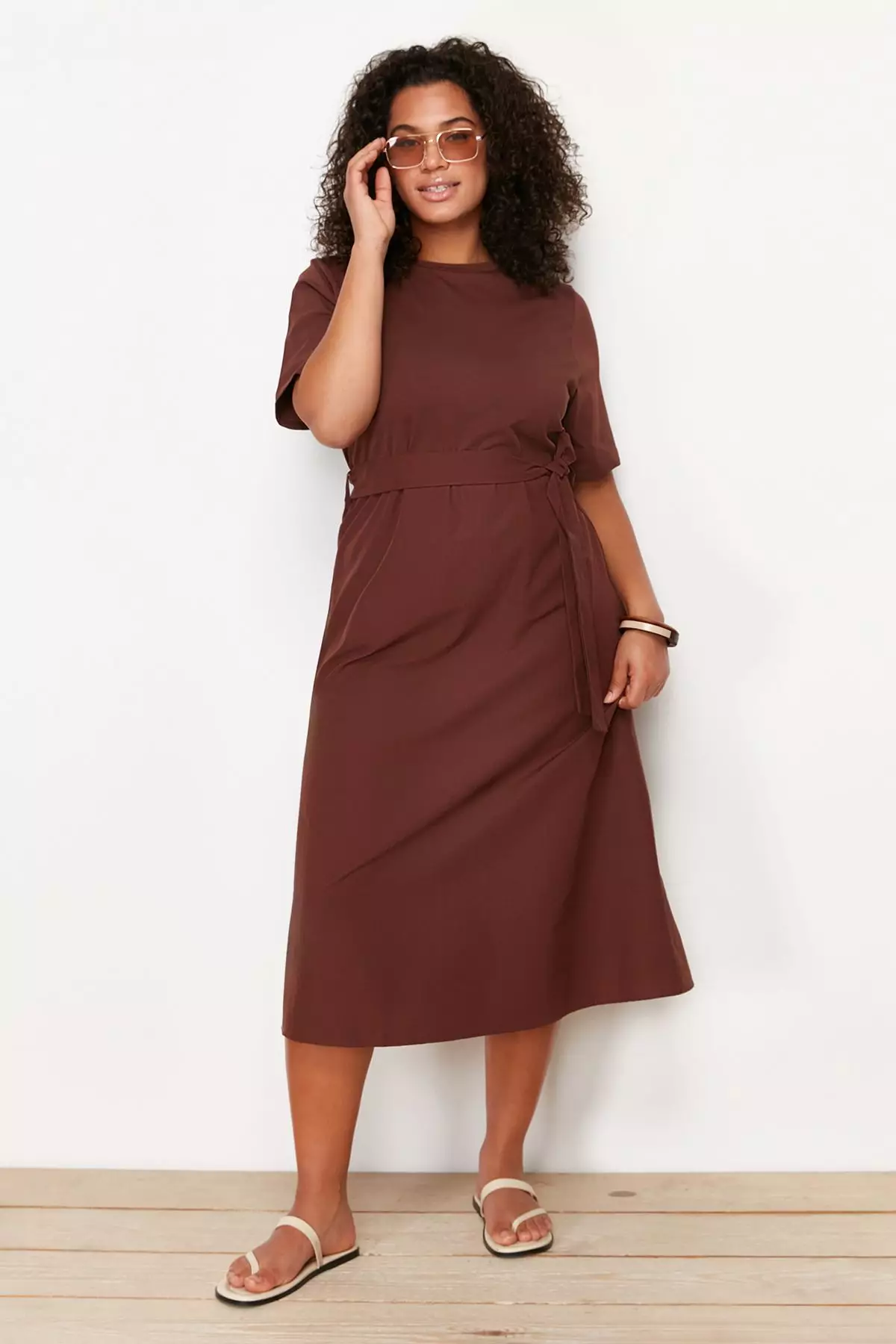 what color dress goes with brown shoes Plus size made to measure evening gown main image 0