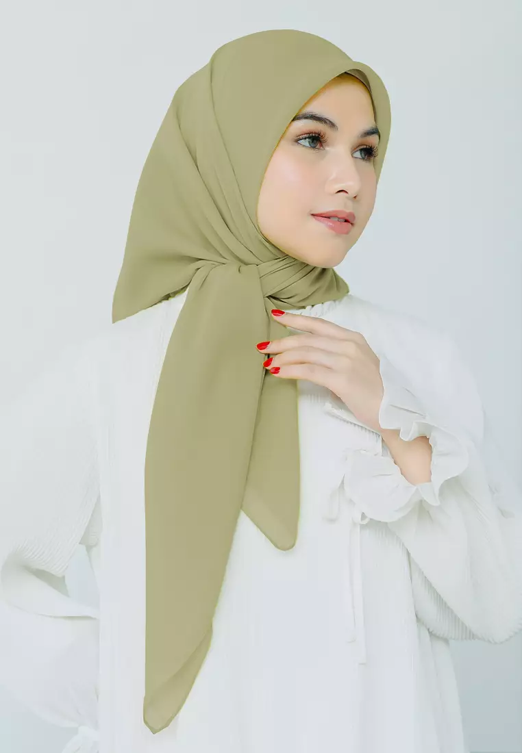 Polly Cotton (Hijab Segiempat Bella Square) Moss