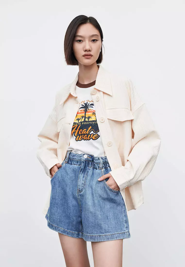 Textured Button Up Jacket