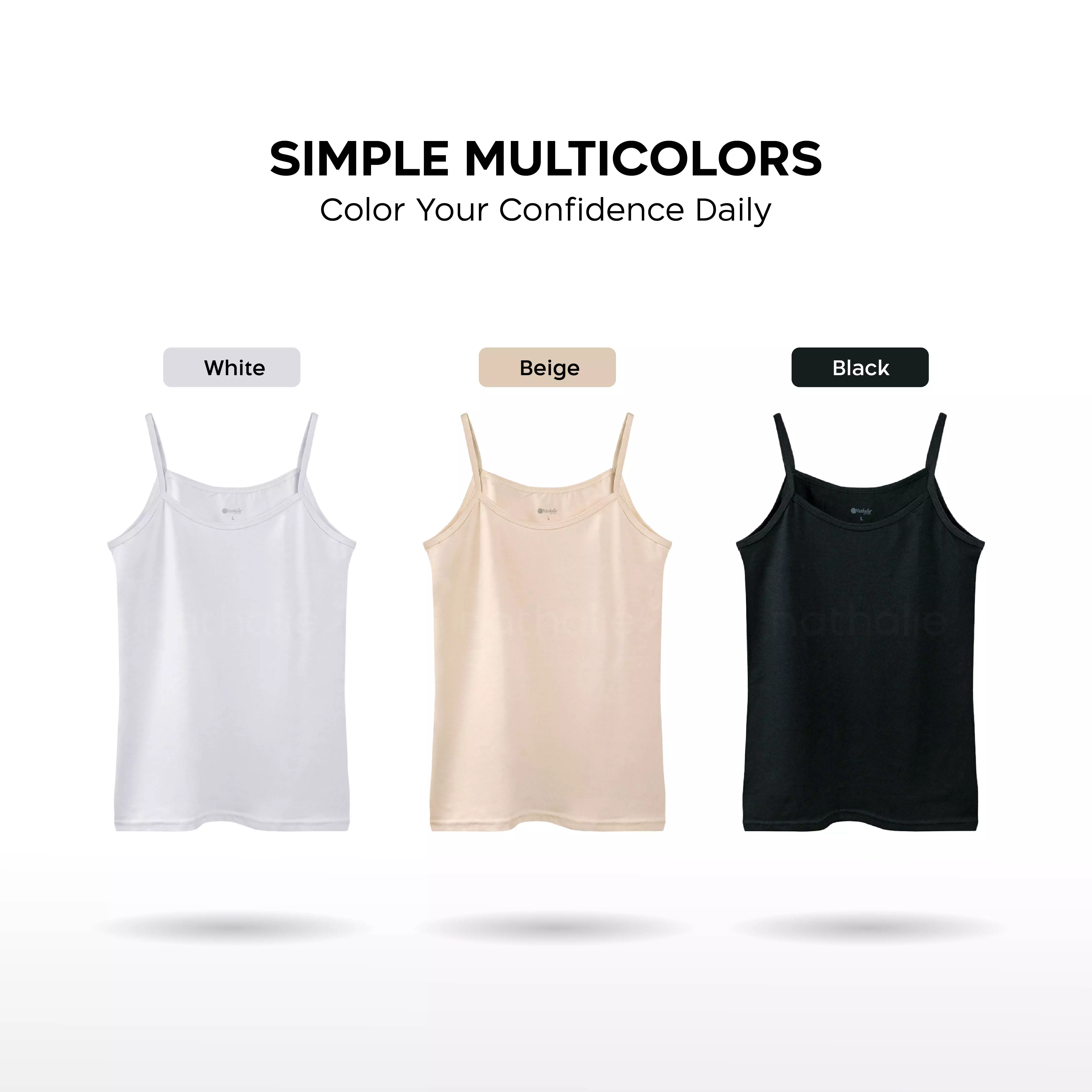 Nathalie Kaos Tanktop Wanita Dewasa 1 PCS NTA 450 - Hitam