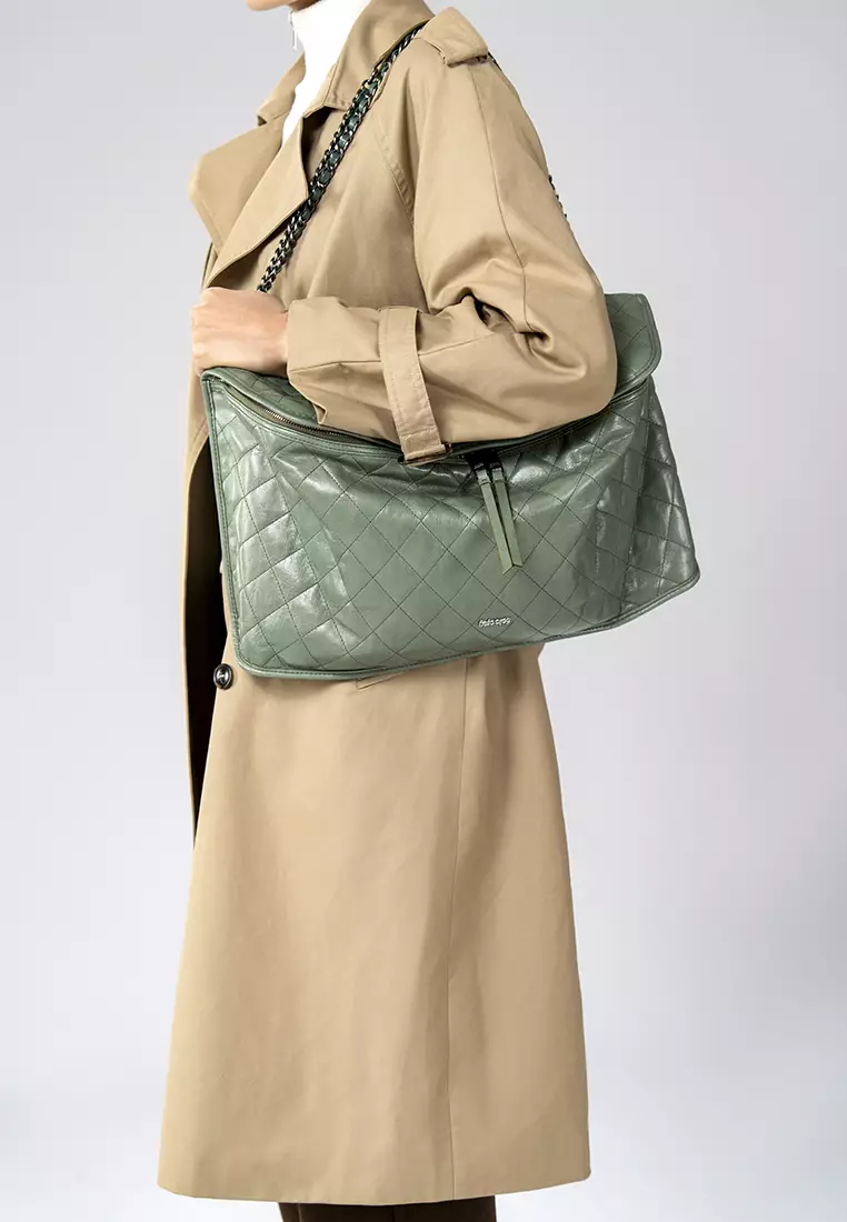 CUBE-II Large Chain Crossbody Bag - Turquoise